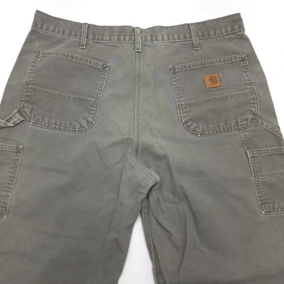 Vintage Carhartt B136‎ MOS Double Knee Carpenter Pants 38x30 Moss Green Y2K USA